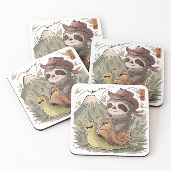 Item preview, funny sloth cowboy riding snail  designed and sold by bukajart.