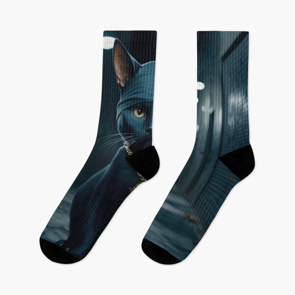 Item preview, Black rapper cat with hood designed and sold by R-market.