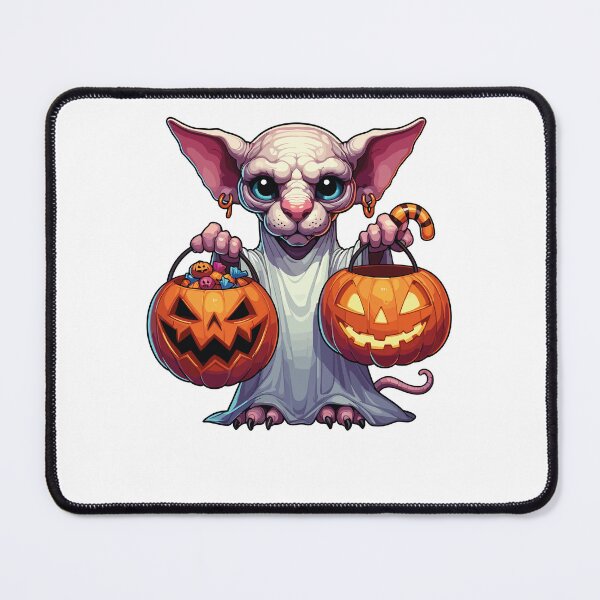 Item preview, Sphynx Cat Scary Halloween Ghost Spooky Pumpkin Candy designed and sold by Artistoos.