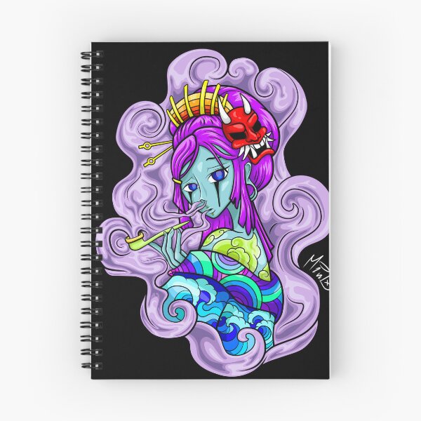 Item preview, Geisha Japanese Sticker Oni Smoke Waves Anime Manga Girl Mask Trip Tattoo Tattooed designed and sold by Mind-23.