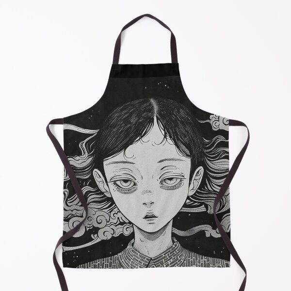 Item preview, Spiral Reverie - psychedelic black and white manga anime girl  designed and sold by ForsakenFrames.