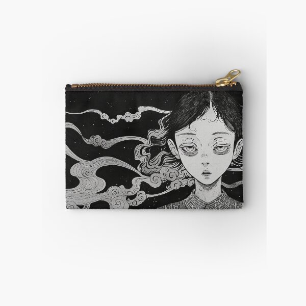 Item preview, Spiral Reverie - psychedelic black and white manga anime girl  designed and sold by ForsakenFrames.