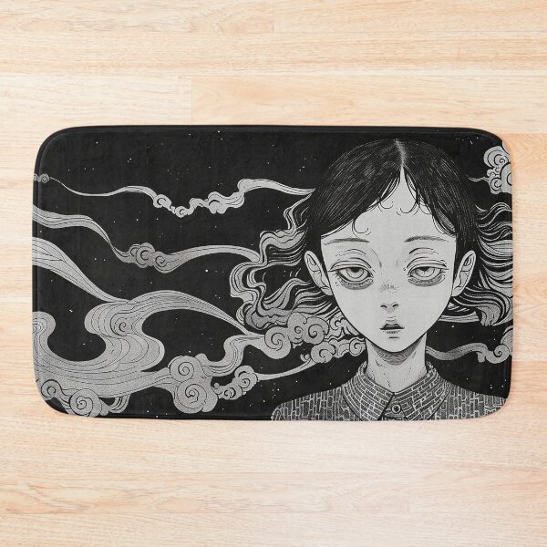 Item preview, Spiral Reverie - psychedelic black and white manga anime girl  designed and sold by ForsakenFrames.