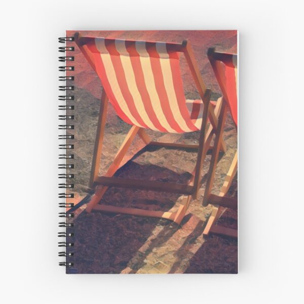 Item preview, Two Red and White Striped Deckchairs on Beach. designed and sold by TirConnaill.