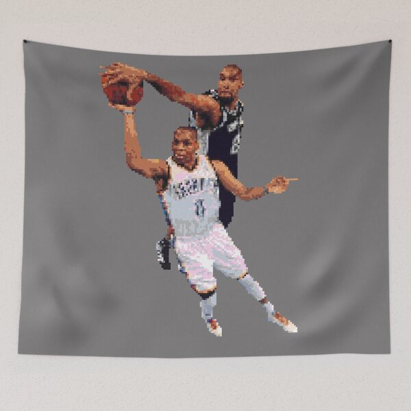 Item preview, Tim Duncan blocks Russell Westbrook designed and sold by pixelsports2.