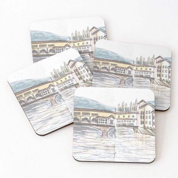 Item preview, Firenze Ponte Vecchio Watercolor Illustration  designed and sold by kriti130.