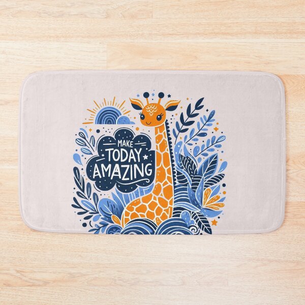 Item preview, orange Giraffe Navy blue Park Quote " MAKE TODAY AMAZING." designed and sold by Nanthanon.