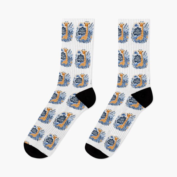Item preview, orange Giraffe Navy blue Park Quote " MAKE TODAY AMAZING." designed and sold by Nanthanon.