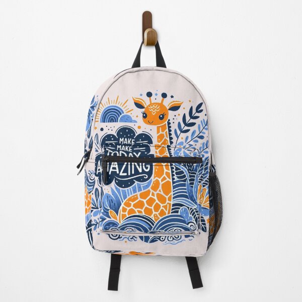 Item preview, orange Giraffe Navy blue Park Quote " MAKE TODAY AMAZING." designed and sold by Nanthanon.