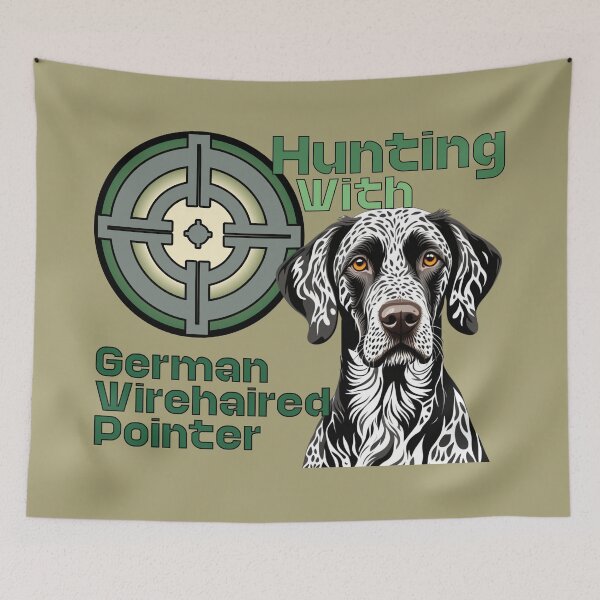 Item preview, German Wirehaired Pointer - Camouflage Hunting Dog Art designed and sold by SportyAndArtful.