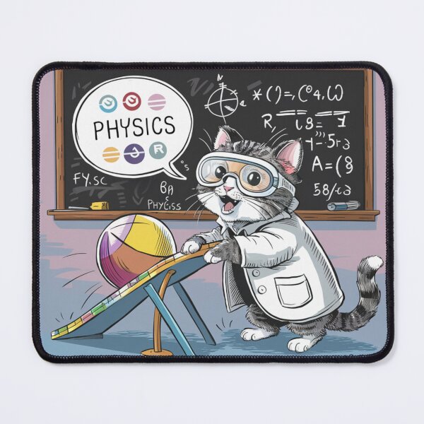 Item preview, physicist cat designed and sold by QuirkyQuipPixel.