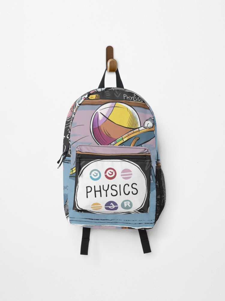Thumbnail 1 of 3, Backpack, physicist cat designed and sold by QuirkyQuipPixel.