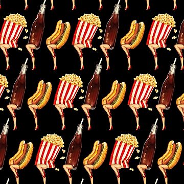 Artwork thumbnail, Movie Girls Pattern - Black by Kelly Gilleran
