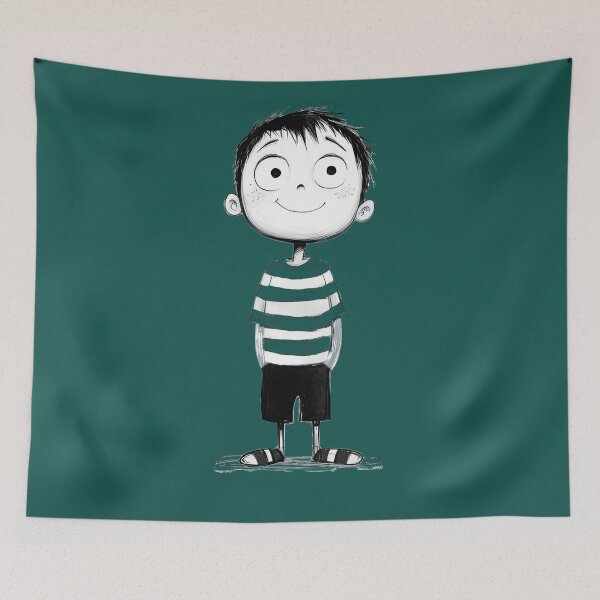 Item preview, Cute Boy Ink Drawing  designed and sold by MaryFiore.