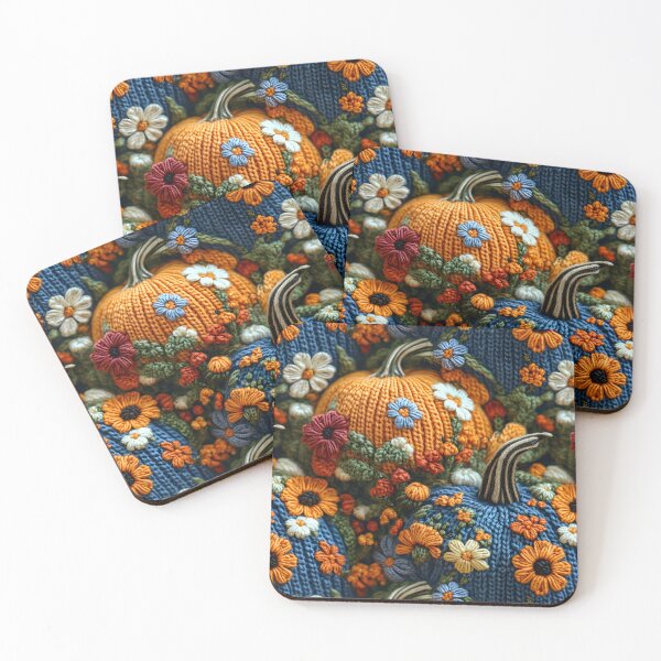 Item preview, Knitted Floral Ukrainian Pumpkins Thanksgiving Pattern designed and sold by SecretDicer.