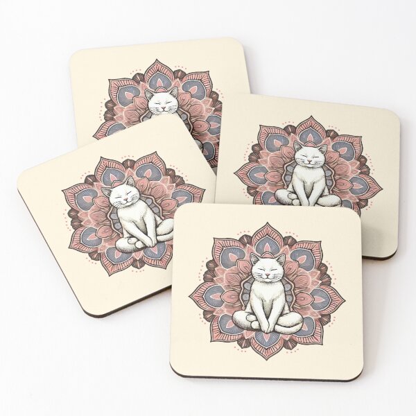 Item preview, Paws and Reflect Serene Meditative Mandala Cat designed and sold by DuxDesigns.