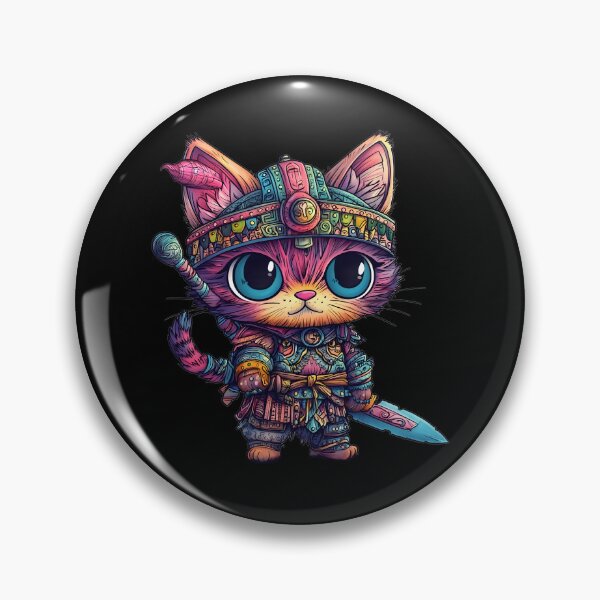 Item preview, Gato guerrero kawaii | Divertido regalo de gato samurái para niños amantes de los animales designed and sold by ViralBrowser.