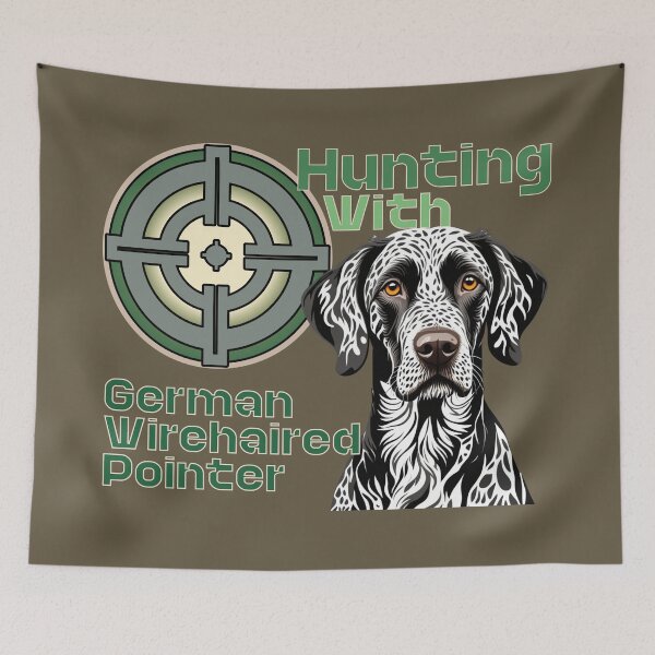 Item preview, German Wirehaired Pointer Hunting Companion designed and sold by SportyAndArtful.