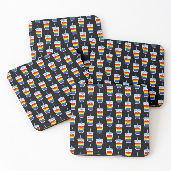 Item preview, Pattern of Plastic Coffee Cups with Straws LGBTQIA+ Flag designed and sold by AroAxel.