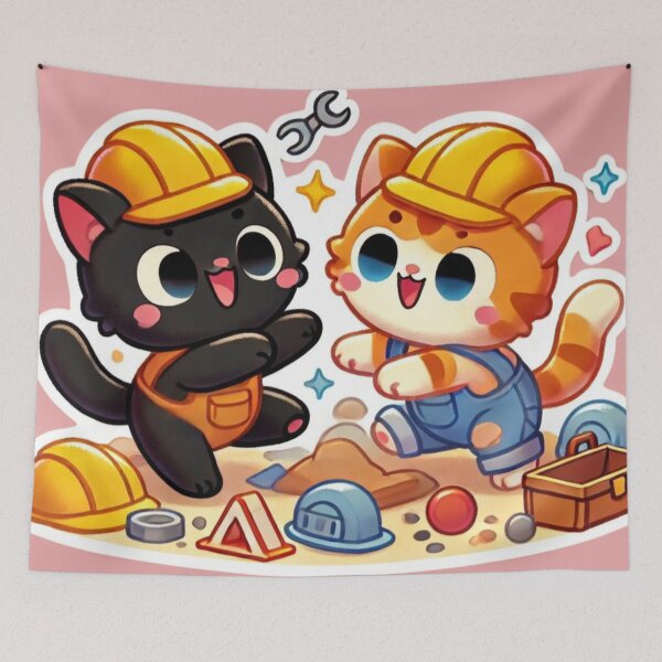 Item preview, Playful Kittens at the Construction Site. V1 designed and sold by NutSkyArt.