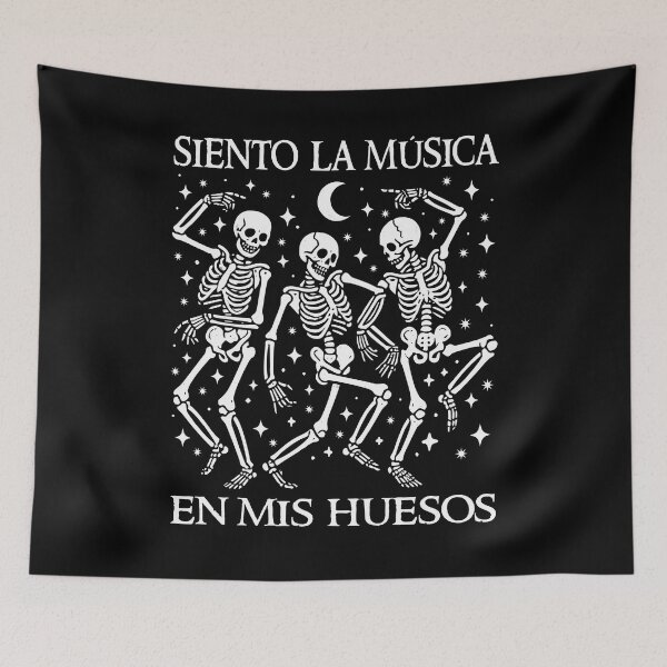Item preview, Siento La Música En Mis Huesos Spanish Funny Halloween Dancing Skeletons Costume  designed and sold by Bad Kitty Designz.