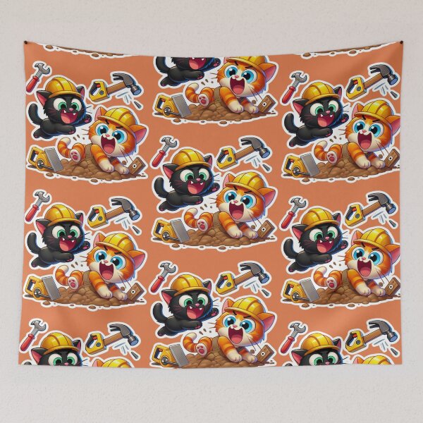 Item preview, Playful Kittens on the Construction Site V.3 designed and sold by NutSkyArt.