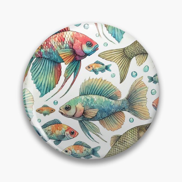 Item preview, Colorful Watercolor Fish Seamless Pattern designed and sold by Chokhdi289shop.