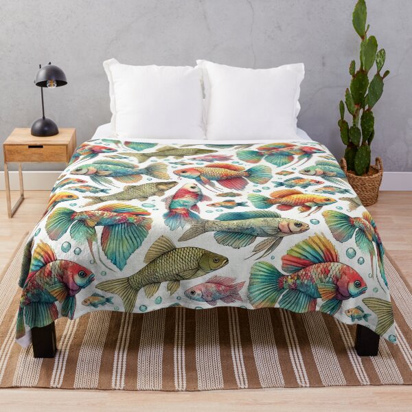 Item preview, Colorful Watercolor Fish Seamless Pattern designed and sold by Chokhdi289shop.
