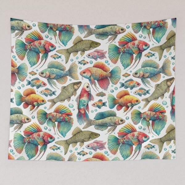 Item preview, Colorful Watercolor Fish Seamless Pattern designed and sold by Chokhdi289shop.