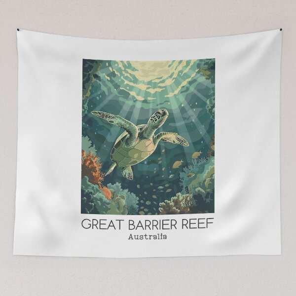 Item preview, A Vintage Travel Illustration of Great Barrier Reef Marine Park - Australia  designed and sold by GoodOldVintage.