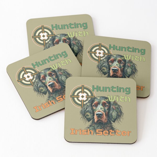 Artikelvorschau, Irish Setter Camouflage Jagdhund Design entworfen und verkauft von SportyAndArtful.