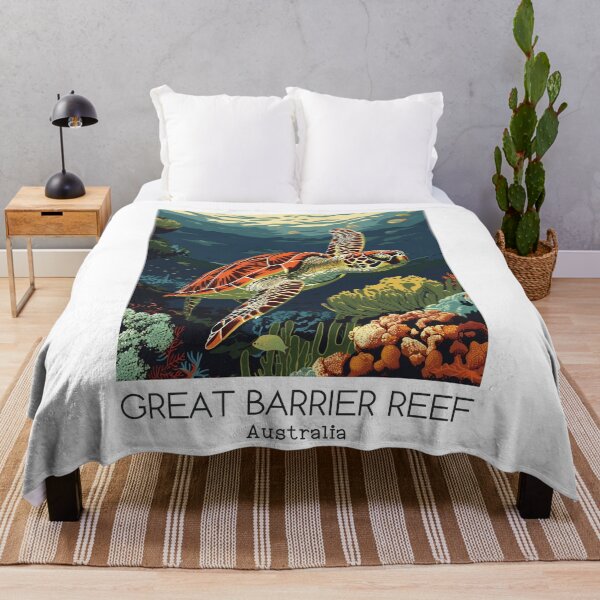 Item preview, A Vintage Travel Illustration of Great Barrier Reef Marine Park - Australia  designed and sold by GoodOldVintage.