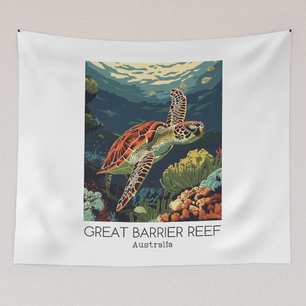 Item preview, A Vintage Travel Illustration of Great Barrier Reef Marine Park - Australia  designed and sold by GoodOldVintage.