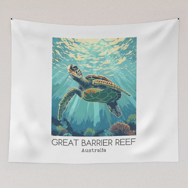 Item preview, A Vintage Travel Illustration of Great Barrier Reef Marine Park - Australia  designed and sold by GoodOldVintage.