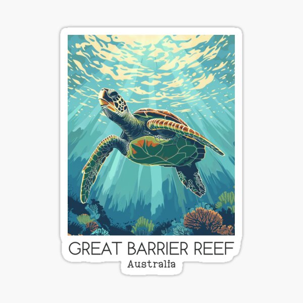 Item preview, A Vintage Travel Illustration of Great Barrier Reef Marine Park - Australia  designed and sold by GoodOldVintage.