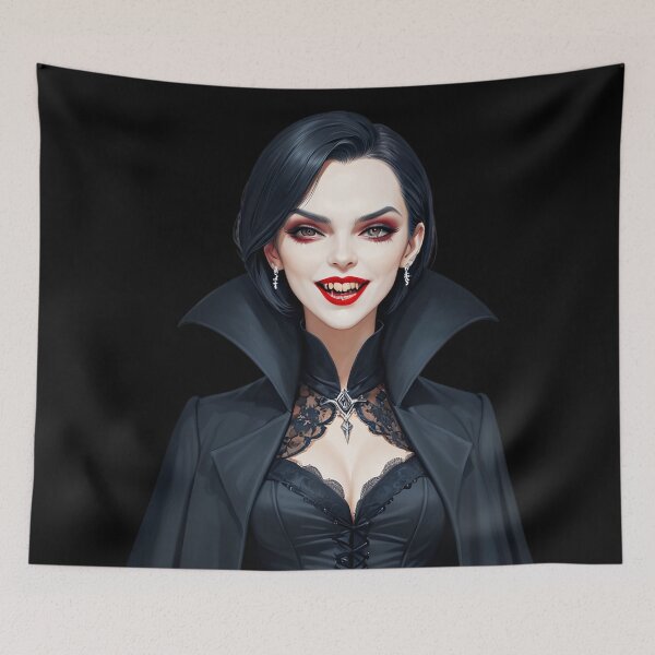 Item preview, Elegant vampire with sharp fangs designed and sold by artwaves.