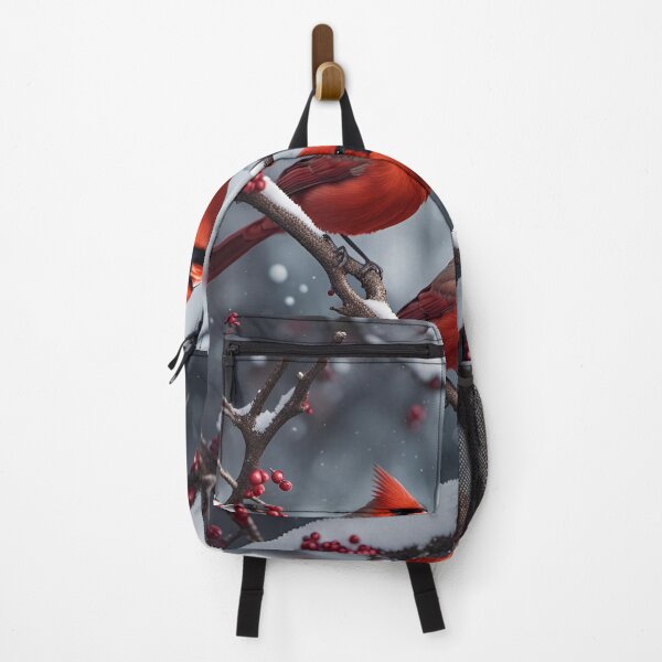 Item preview, Winter red cardinal n red berries nightcafe ai art  designed and sold by WildflowersAI.