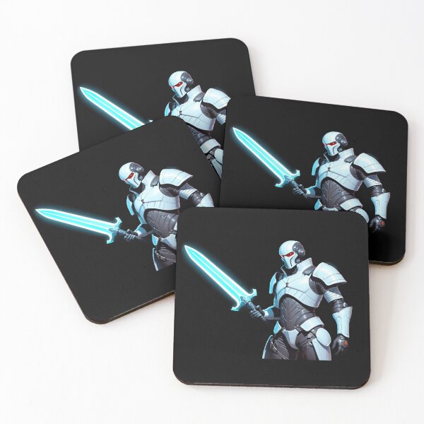Item preview, Futuristic space warrior with glowing sword designed and sold by artwaves.