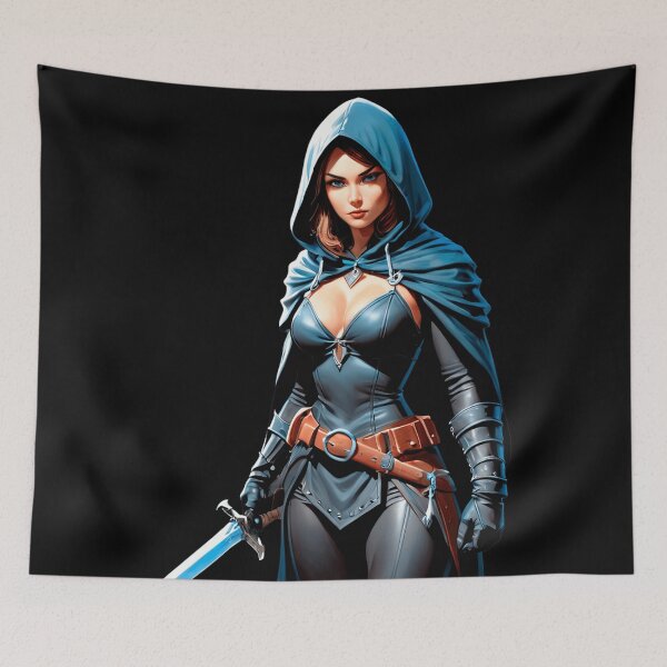 Item preview, Rogue Warrior with Hood and Sword designed and sold by artwaves.