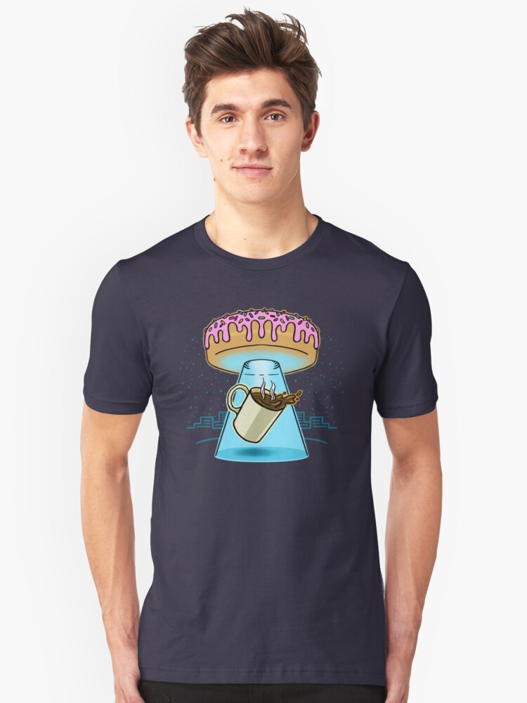Alternate view of Donut Spaceship Coffee Slim Fit T-Shirt