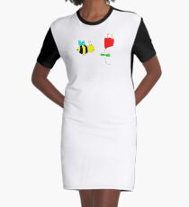 Bumble Bee in The Rose Graphic T-Shirt Dress