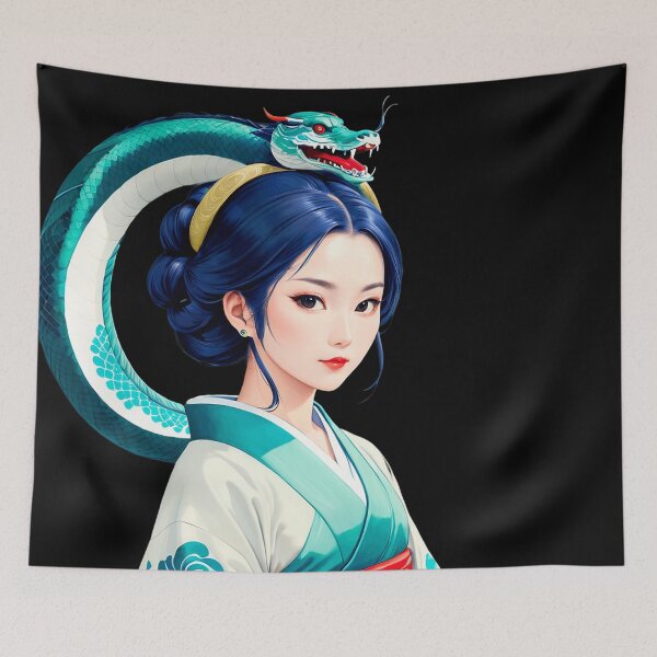 Item preview, Serpent Woman with Blue Hair designed and sold by artwaves.