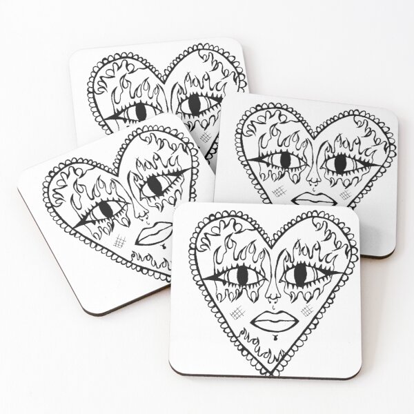 Item preview, Flame Face Heart Gothic Grayscale  designed and sold by KayTurtless.