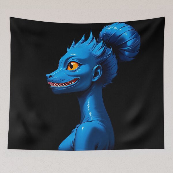 Item preview, Blue Alien with Elongated Neck designed and sold by artwaves.