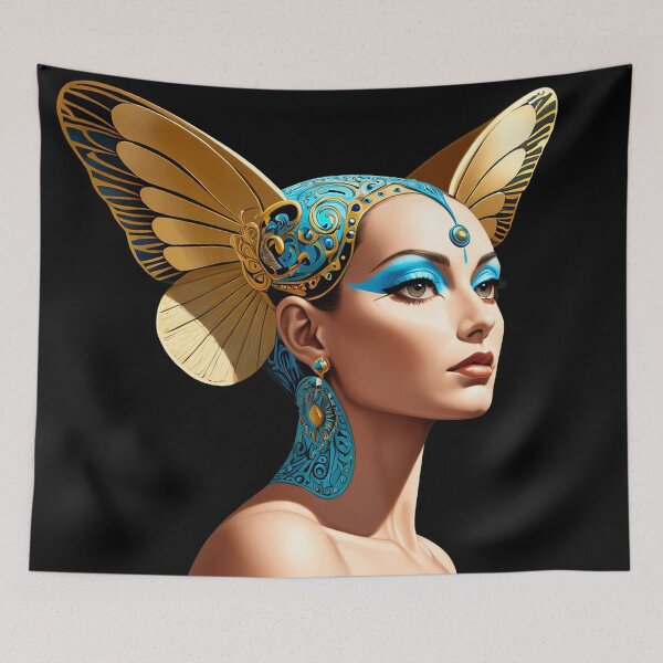 Item preview, Sphinx Woman with Intricate Winged Headdress designed and sold by artwaves.