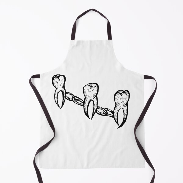 Item preview, 3 Teeth Metal Chain Grayscale Tooth Tattoo Style designed and sold by KayTurtless.
