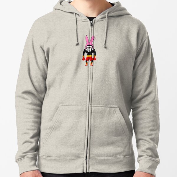 Lucky Punch Monkey Bunny Blue Corner Zipped Hoodie By Luckypunch Redbubble