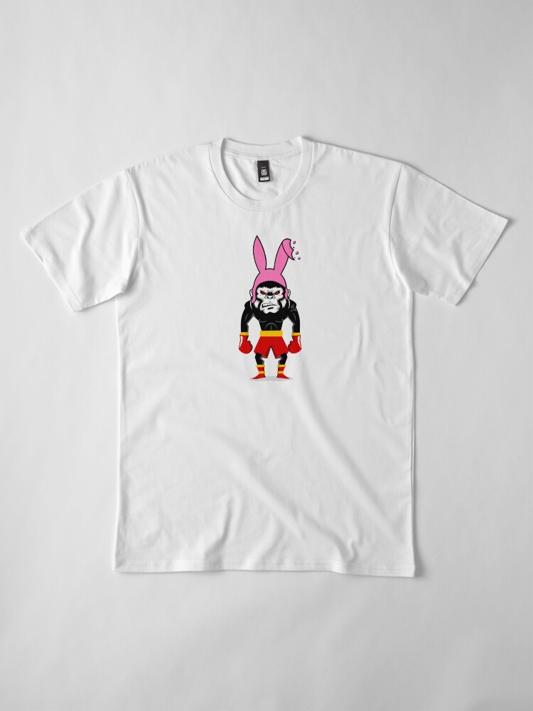 Alternate view of Lucky Punch Monkey Bunny Red Corner Premium T-Shirt