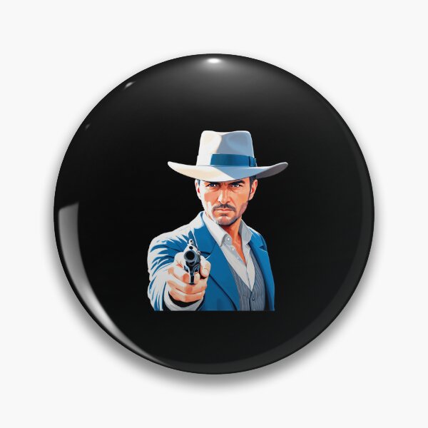 Item preview, Gunslinger pointing revolver straight ahead designed and sold by artwaves.