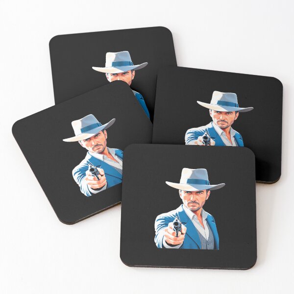 Item preview, Gunslinger pointing revolver straight ahead designed and sold by artwaves.